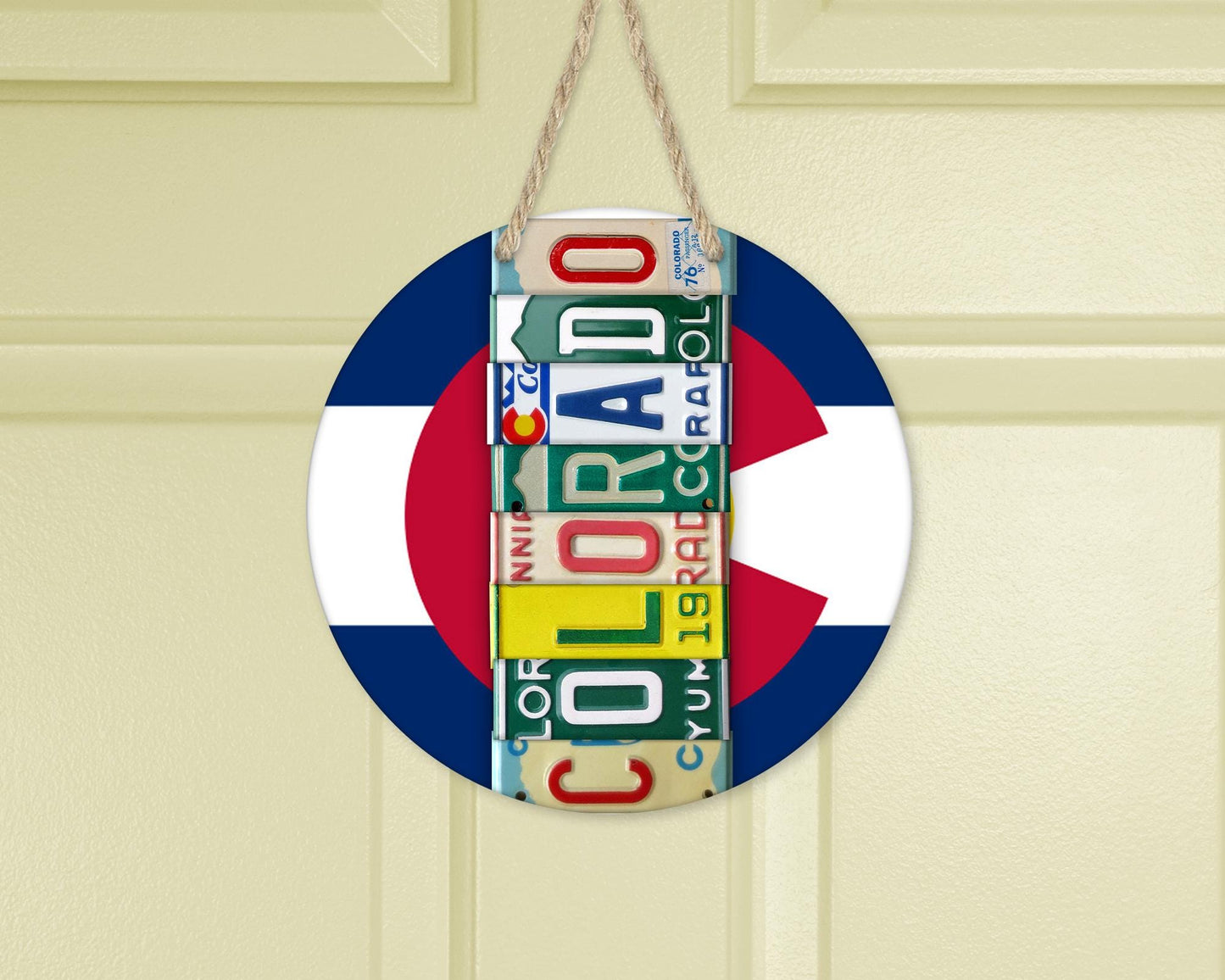 Colorado License Plate Door Hanger, Unique Gifts for Colorado Lover, Housewarming Gift, New Home Apartment Gift, Whimsical Decor, Front Door
