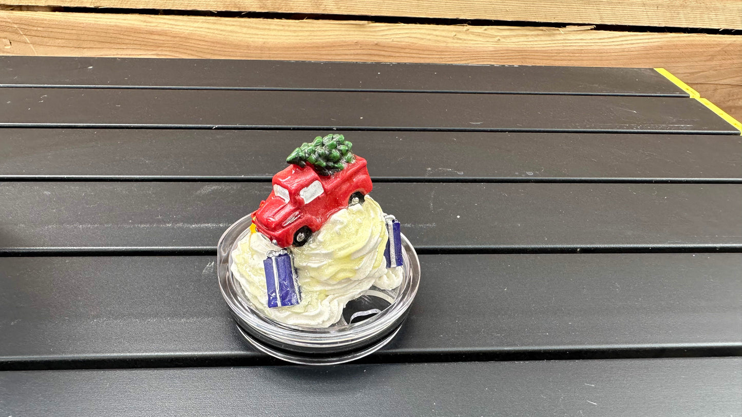 Christmas Red Truck Tumbler with Topper - Unique Gift for Her Perfect for Christmas Lovers