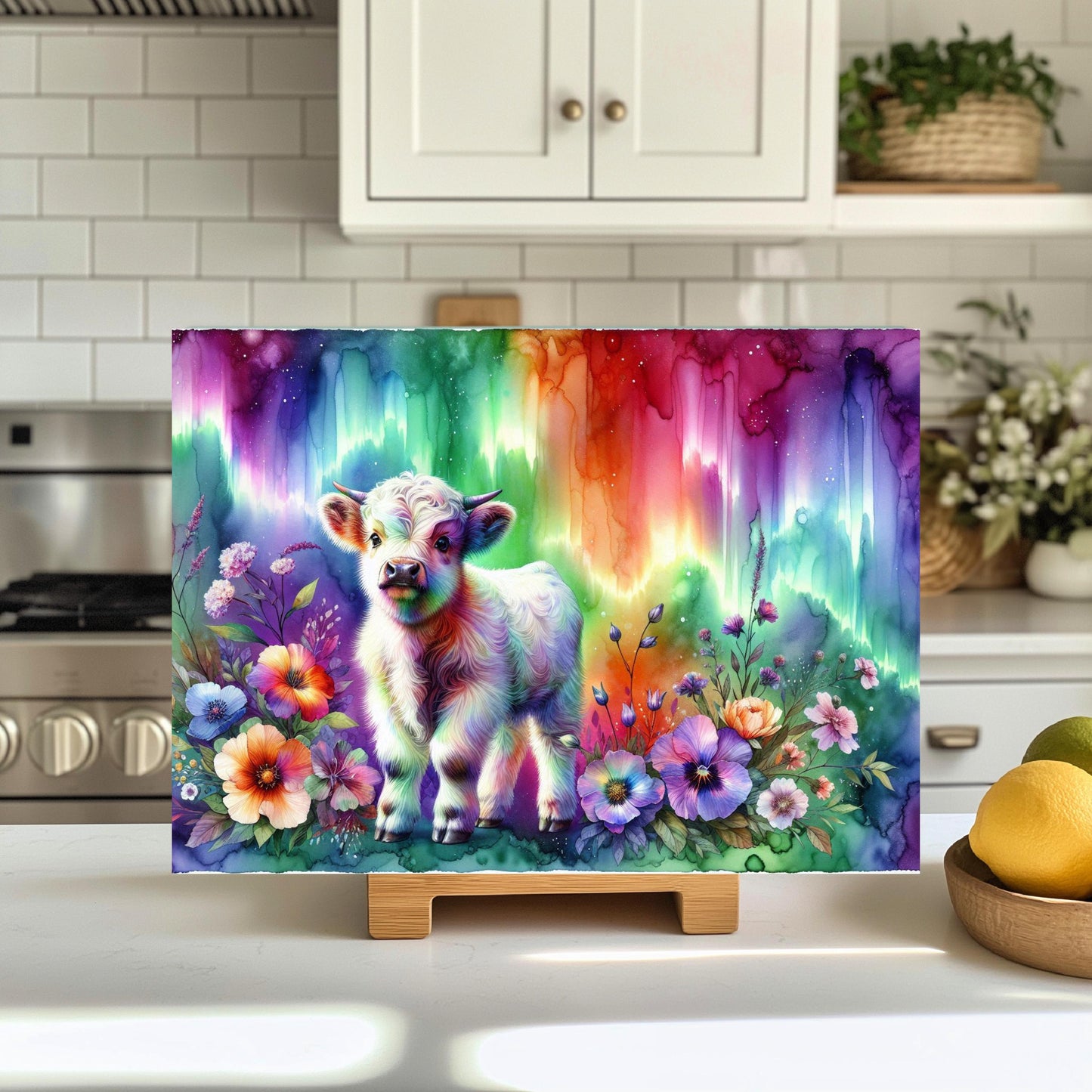 Baby Highland Cow Glass Cutting Board, Cow Lover Gift, Food Prep Board, Foodie Gift Idea