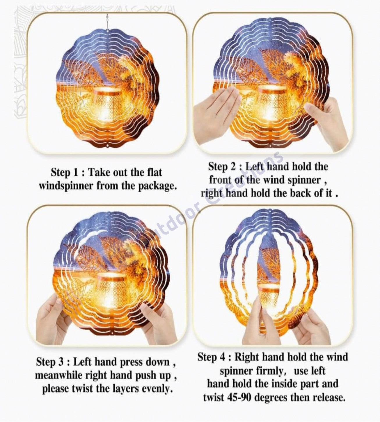 Northern Lights Bear 3D 10'in Wind Spinner, Gift for Bear Lover