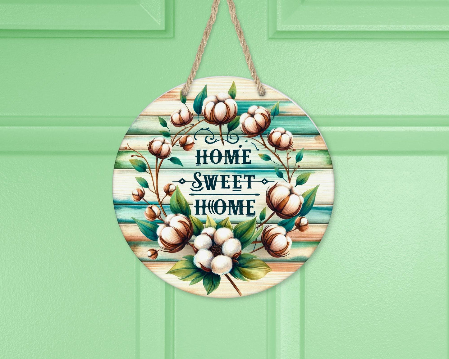 Country Cotton Door Hanger - Unique Housewarming Gift Southern Front Porch Decor