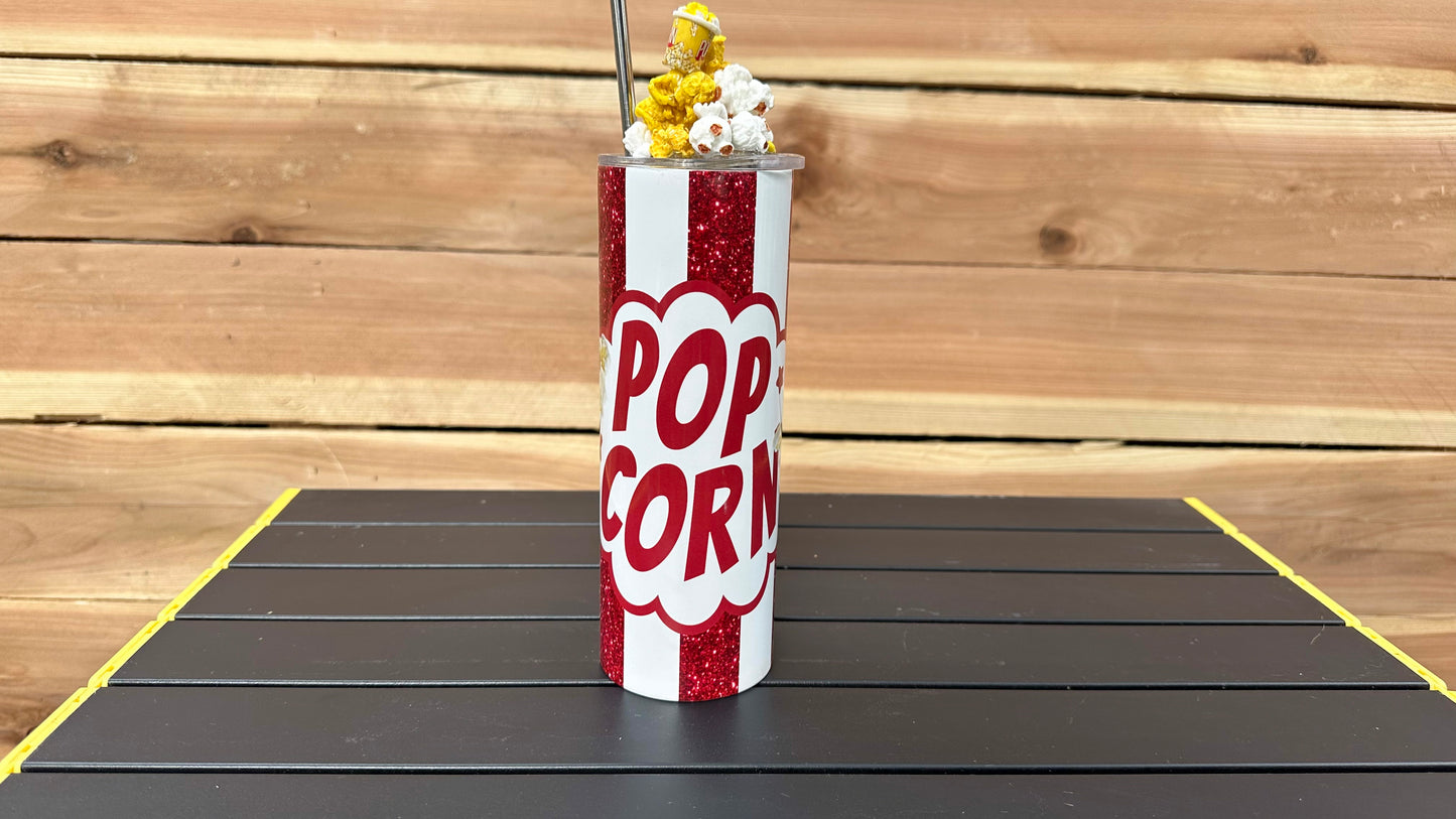 Popcorn Tumbler with Realistic 3D Removable Topper - Perfect Gift for Popcorn Lovers