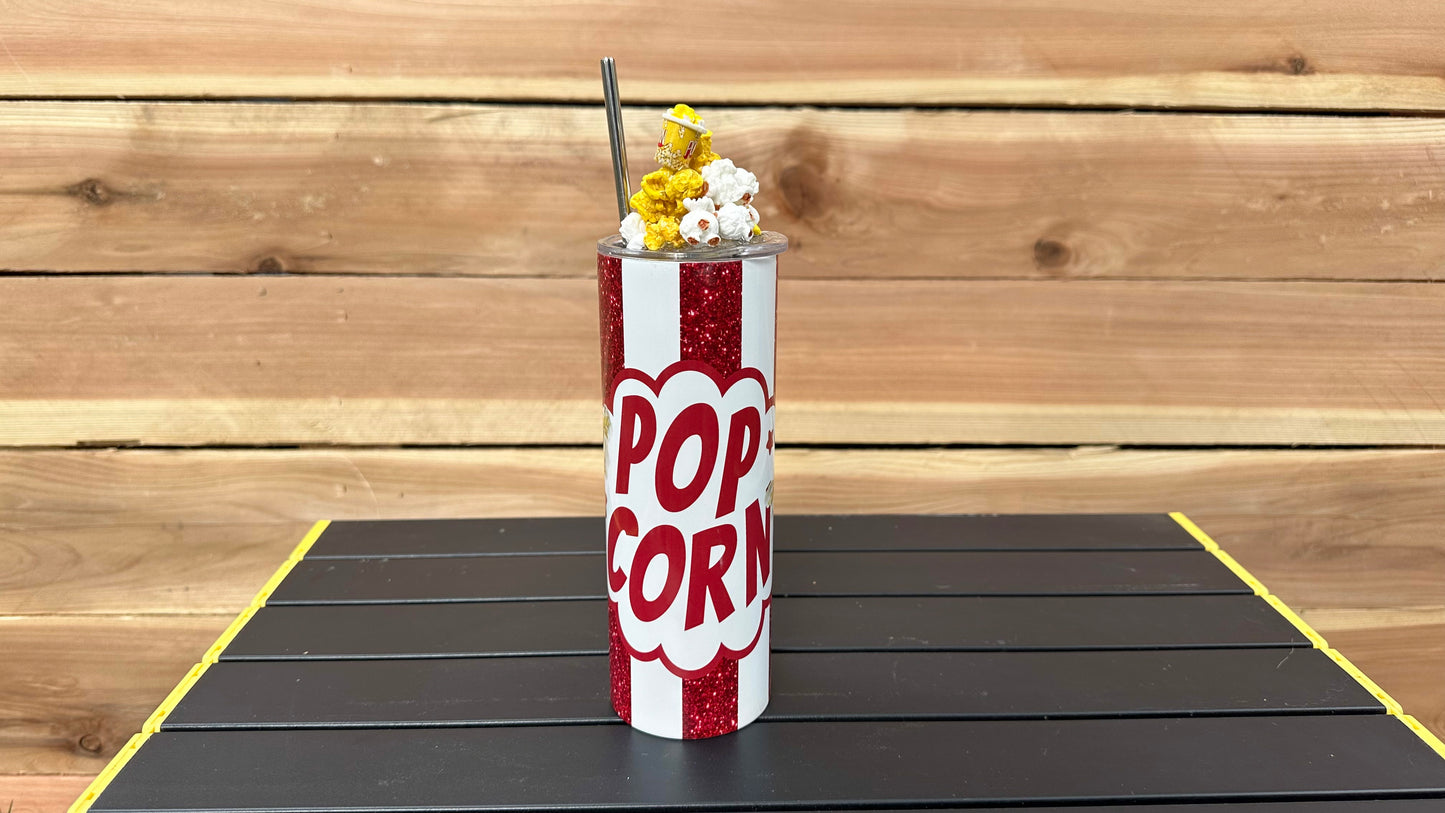 Popcorn Tumbler with Realistic 3D Removable Topper - Perfect Gift for Popcorn Lovers