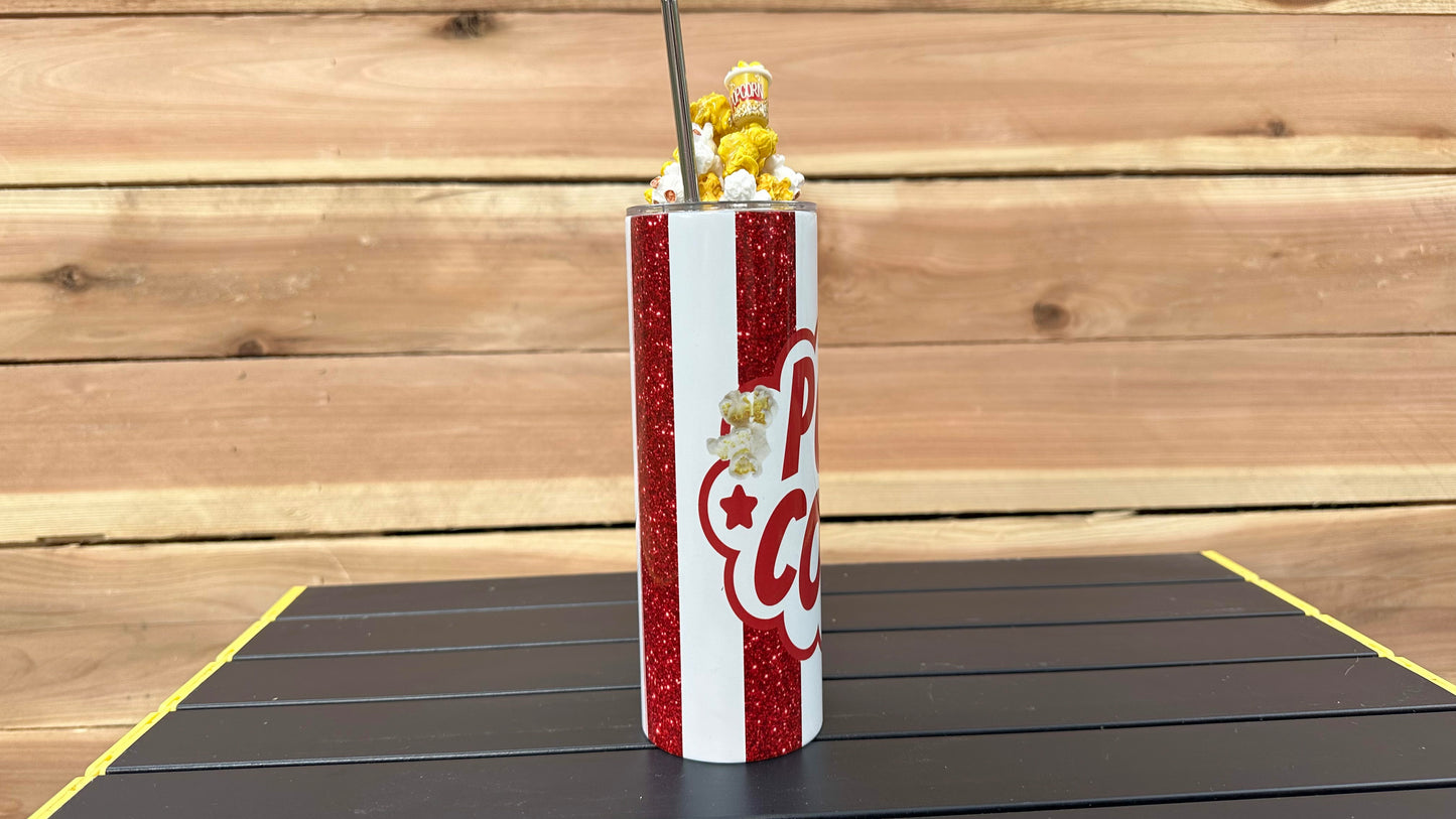 Popcorn Tumbler with Realistic 3D Removable Topper - Perfect Gift for Popcorn Lovers