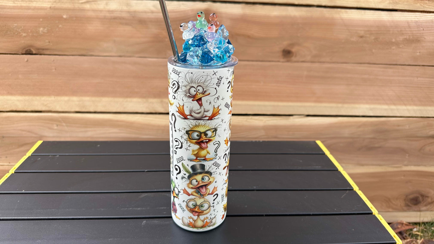 Funny Duck Tumbler with Toppers - Unique Sarcastic Gift for Her My Ducks Dont Even Know What A Row Is - Perfect Christmas Present