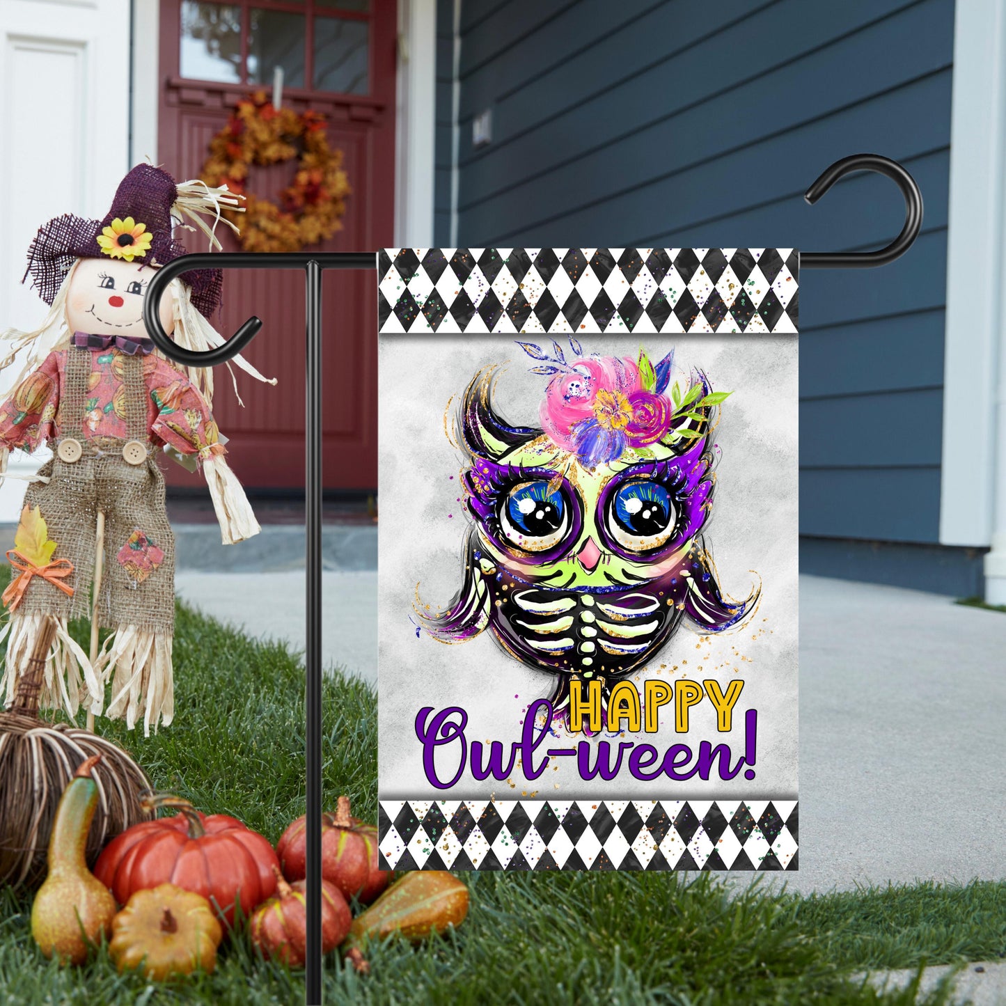 Halloween Owl Garden Flag - 12x18 Inch Double-Sided Decor Perfect Gift for Owl Lovers