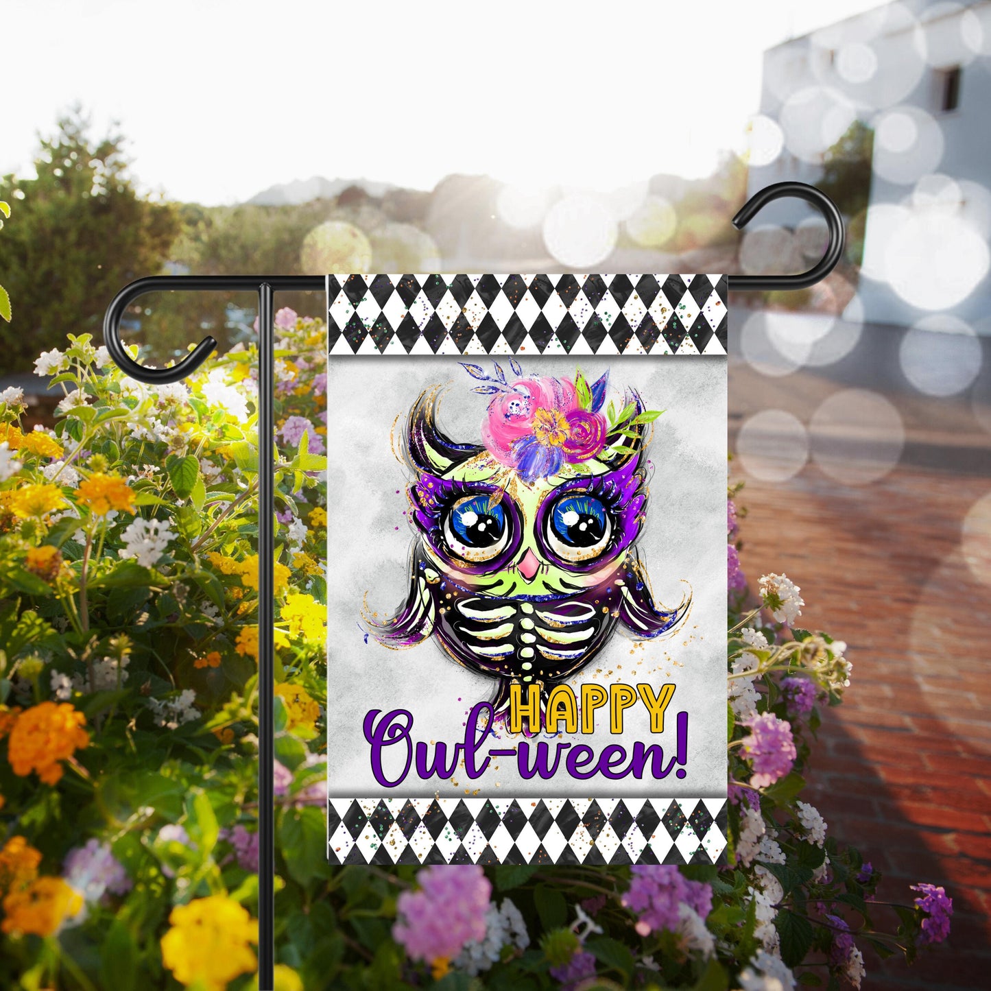 Halloween Owl Garden Flag - 12x18 Inch Double-Sided Decor Perfect Gift for Owl Lovers