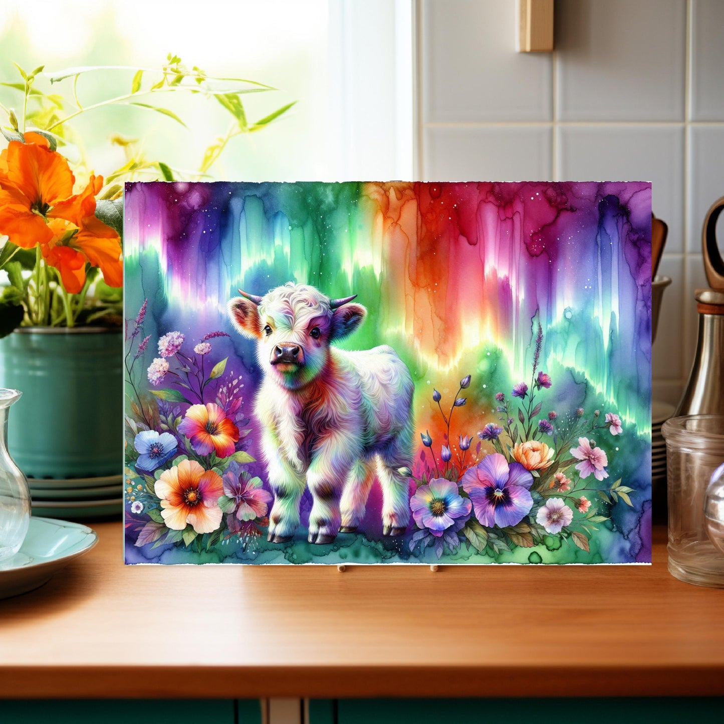 Baby Highland Cow Glass Cutting Board, Cow Lover Gift, Food Prep Board, Foodie Gift Idea
