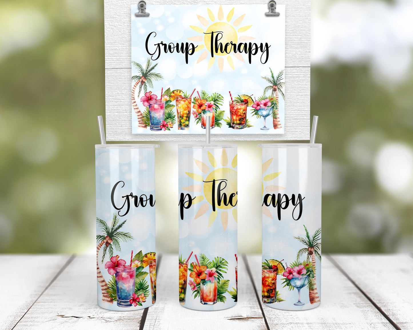 Tropical Vibes Tumbler - Durable Beach Drinkware for Poolside Fun Relaxation