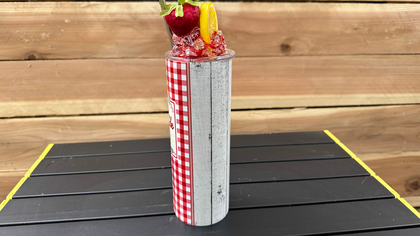 Strawberry Lemonade Tumbler with Topper - Unique Christmas Gift for Sisters and Her