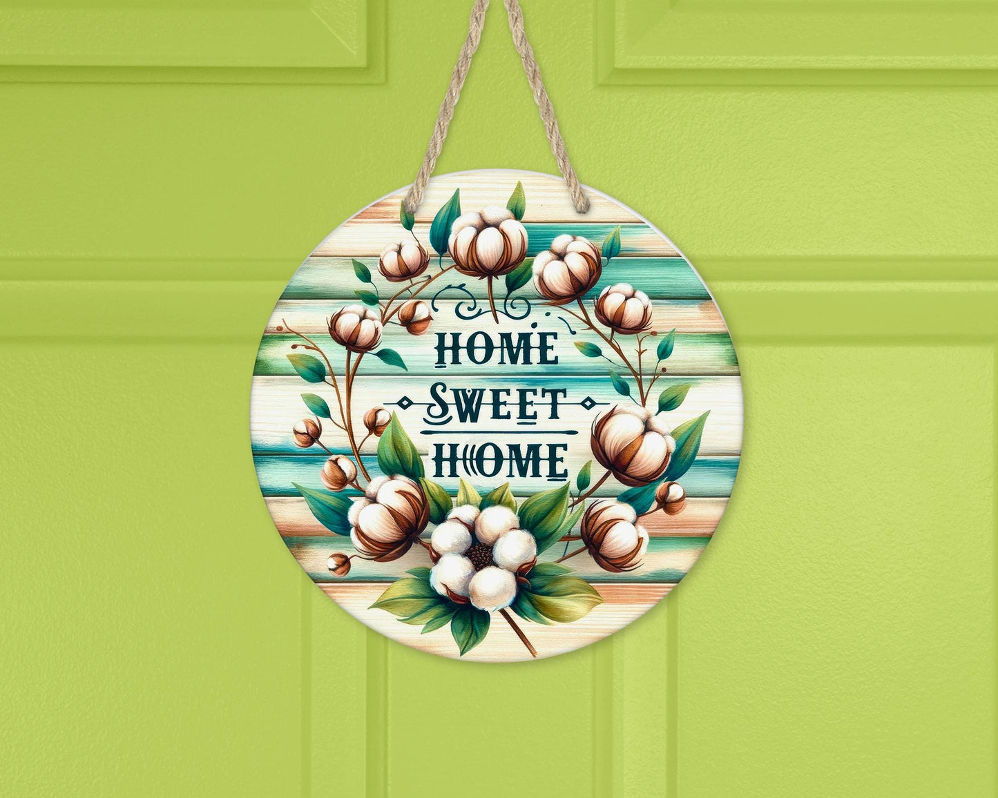 Country Cotton Door Hanger - Unique Housewarming Gift Southern Front Porch Decor