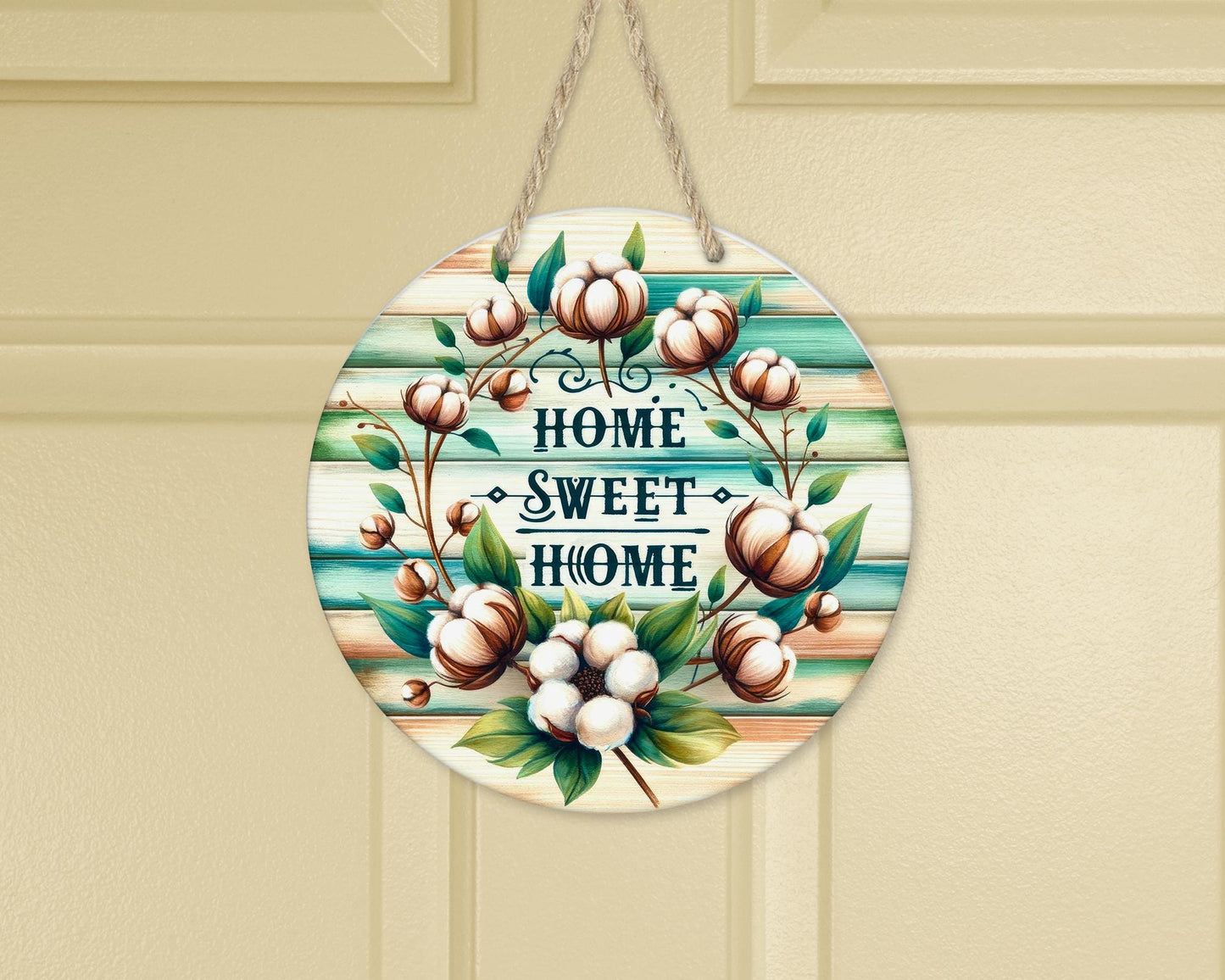 Country Cotton Door Hanger - Unique Housewarming Gift Southern Front Porch Decor