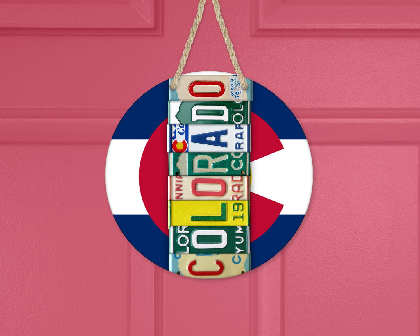 Colorado License Plate Door Hanger, Unique Gifts for Colorado Lover, Housewarming Gift, New Home Apartment Gift, Whimsical Decor, Front Door