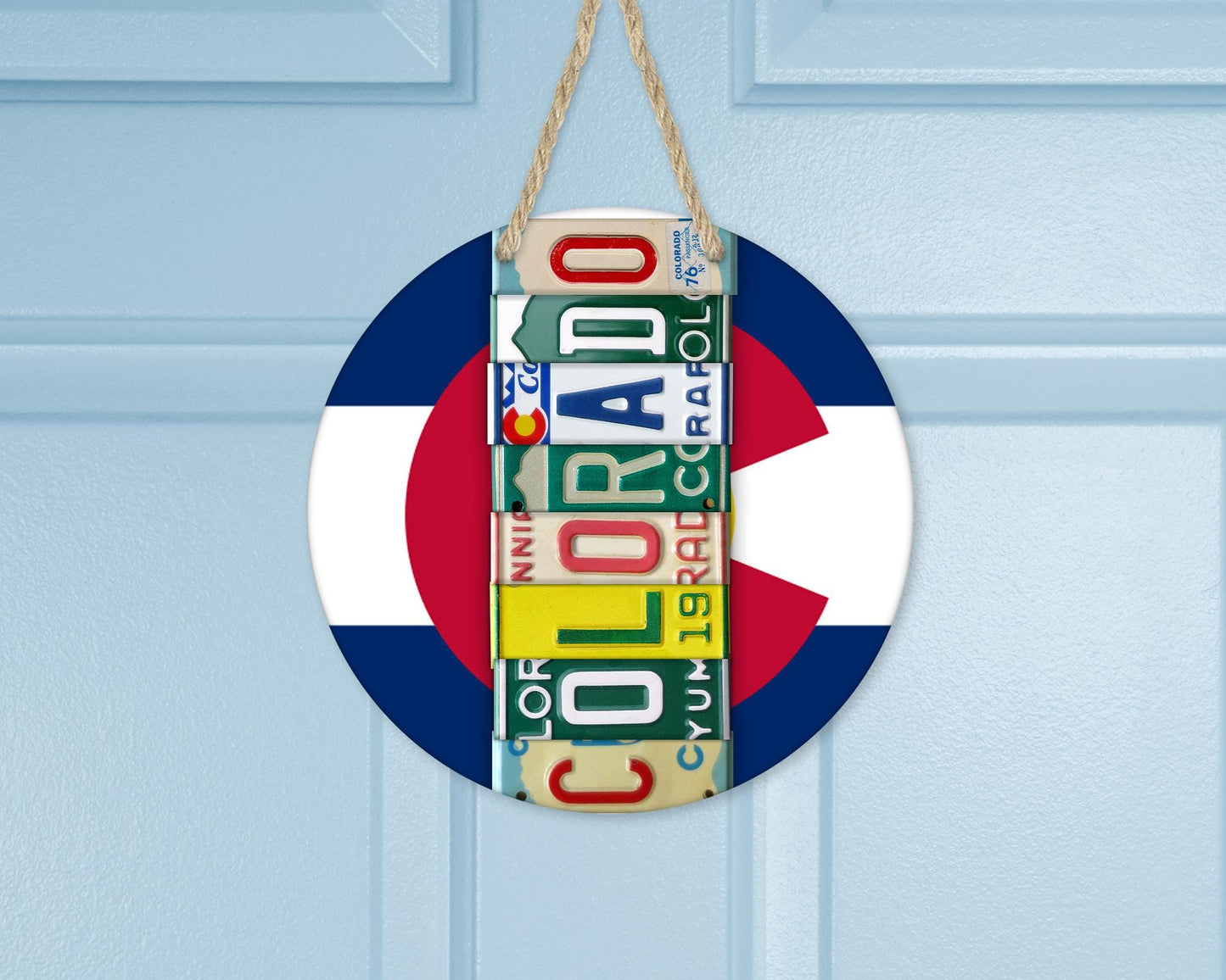 Colorado License Plate Door Hanger, Unique Gifts for Colorado Lover, Housewarming Gift, New Home Apartment Gift, Whimsical Decor, Front Door