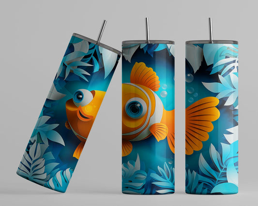 Goldfish Travel Tumbler - Nautical Drinkware for Ocean Lovers Perfect Unique Gift
