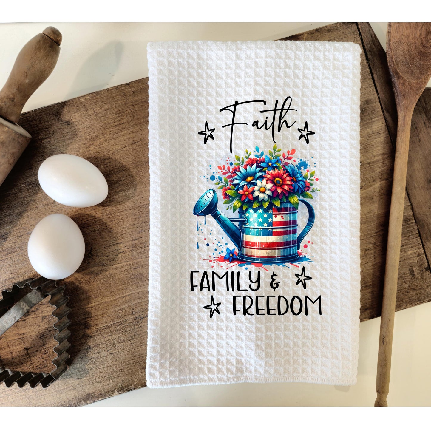 American Pride Kitchen Towel, 4th of July Kitchen Towel, Unique Gift for Patriotic Lover, Americana Kitchen Decor, Unique Hostess Gift