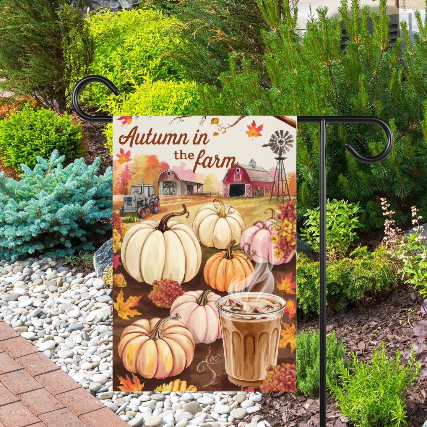 Double-Sided Farmhouse Autumn Garden Flag - Charming Fall Yard Decor