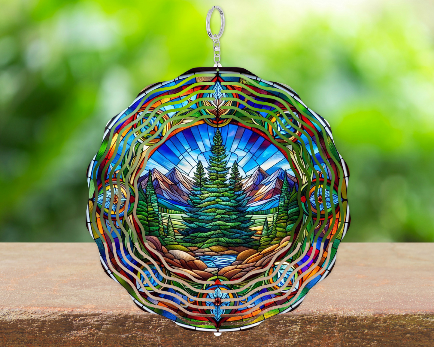 Blue Spruce Wind Spinner, Hanging Wind Spinner for Porch, Nature Inspired Housewarming Gift, Yard or Porch Decor, Unique Gift for Mom