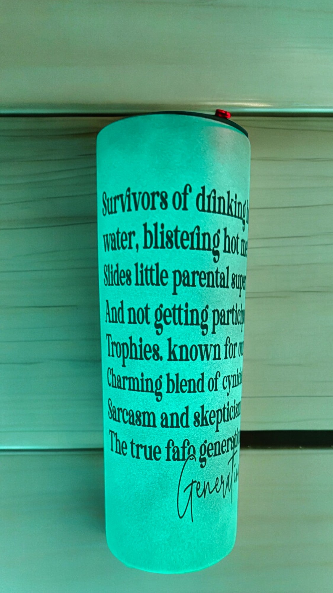 Gen X Glow In The Tumbler, Travel Mug for Gen Xers, Generation X Merch