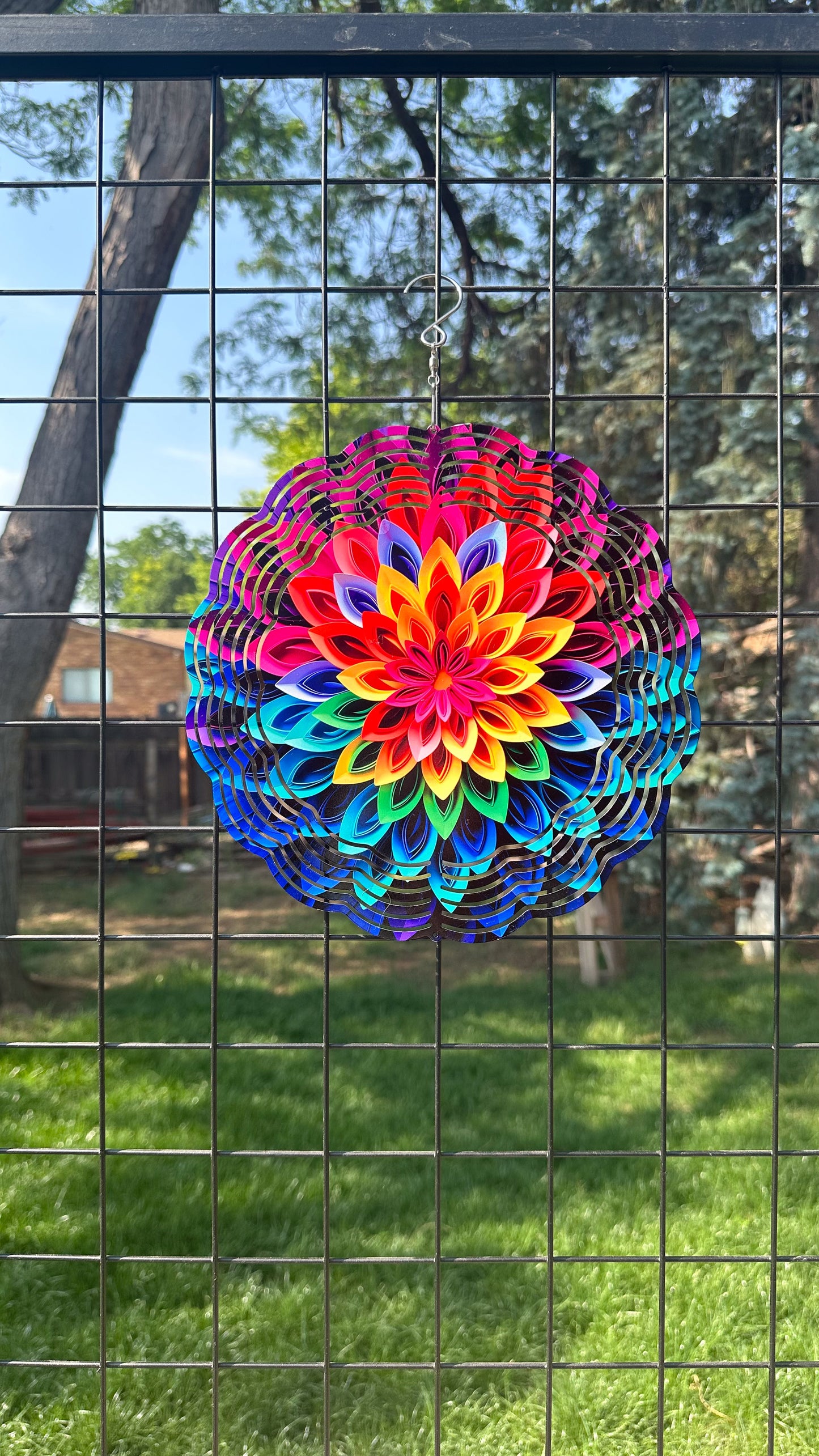 Colorful 3D Flower Wind Spinner - 10 Outdoor Garden Decor