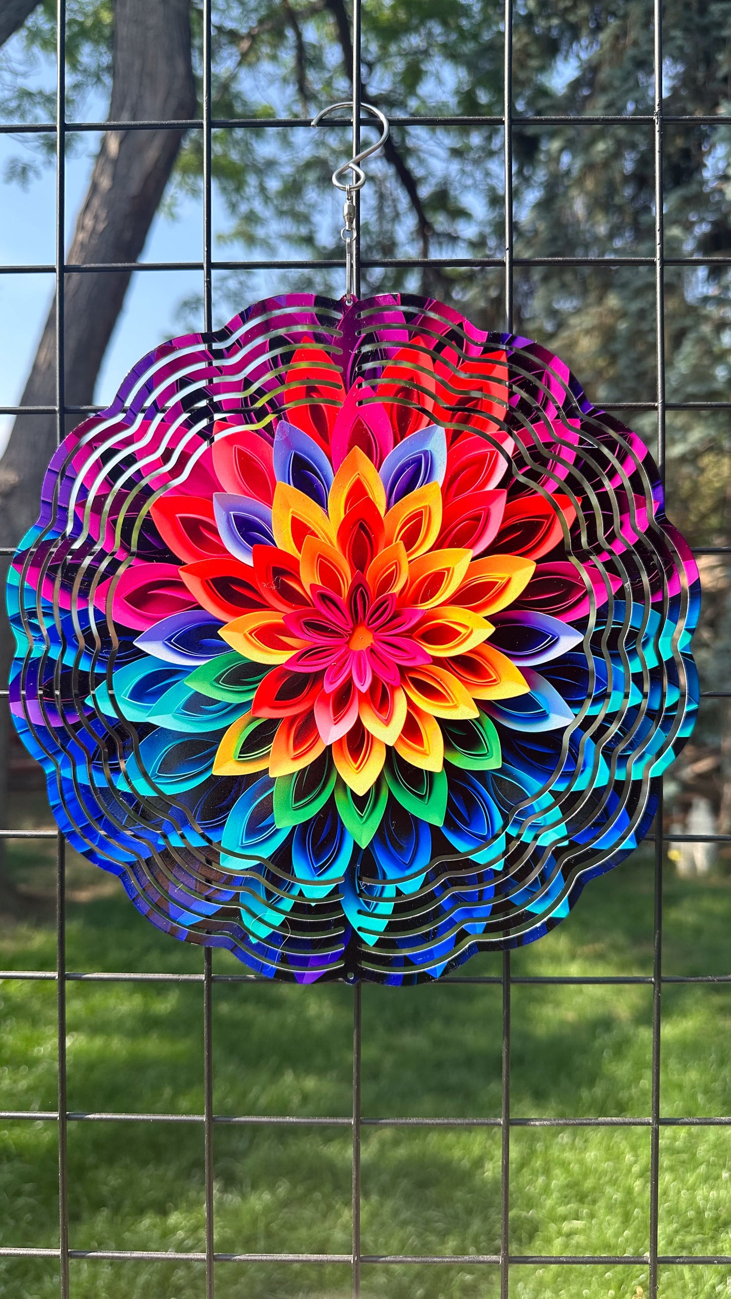 Colorful 3D Flower Wind Spinner - 10 Outdoor Garden Decor