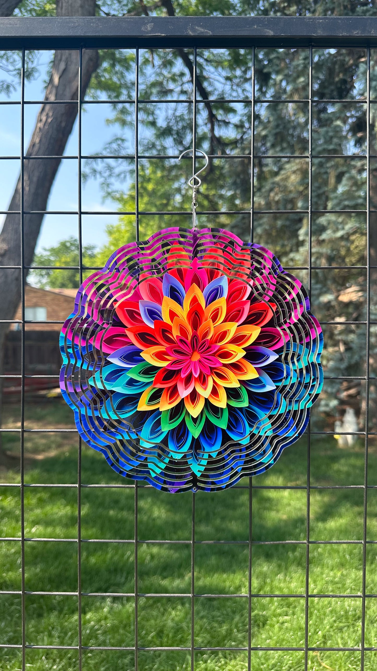 Colorful 3D Flower Wind Spinner - 10 Outdoor Garden Decor