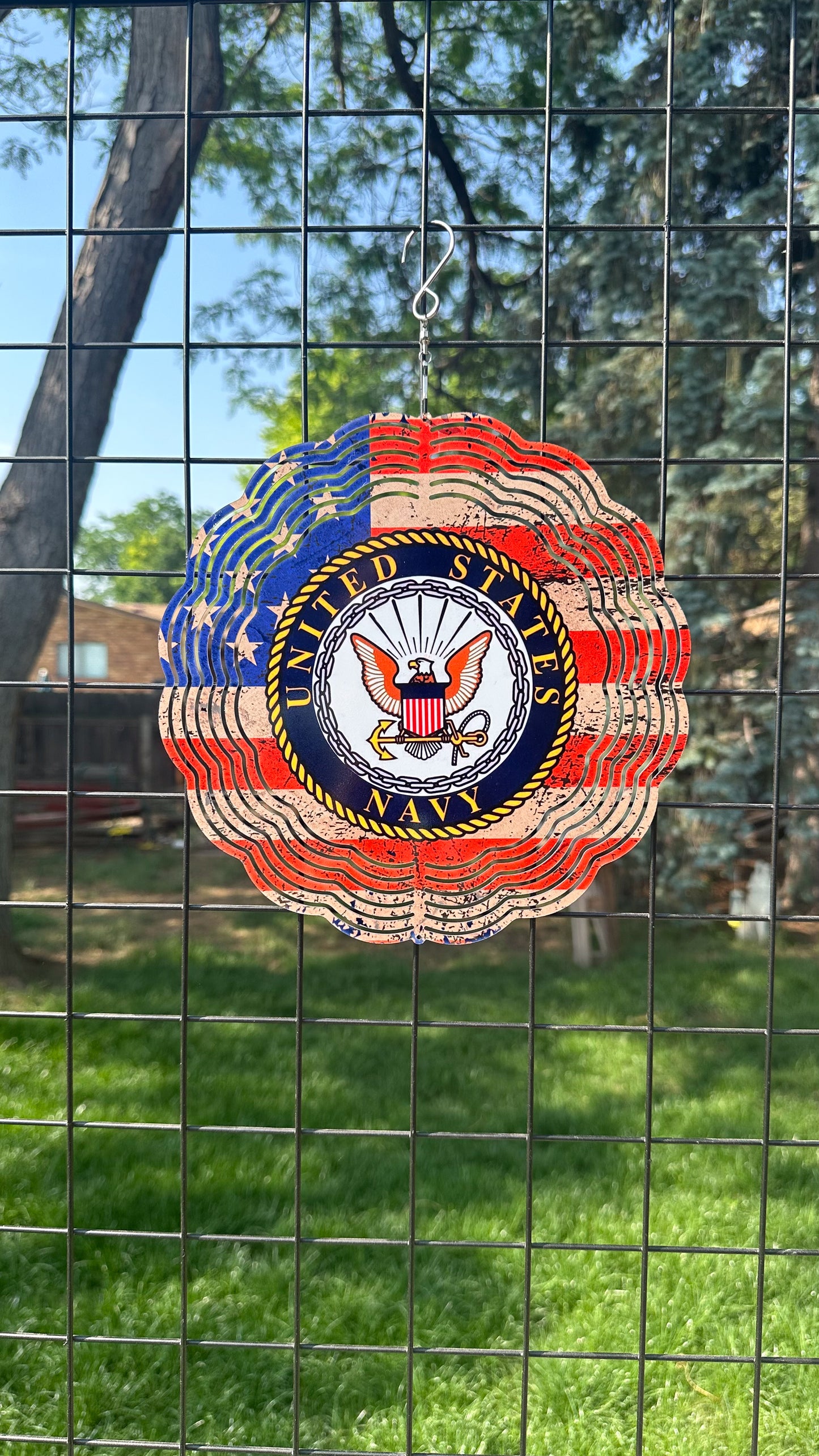 Navy 3d Wind Spinner, 10' Wind Spinner