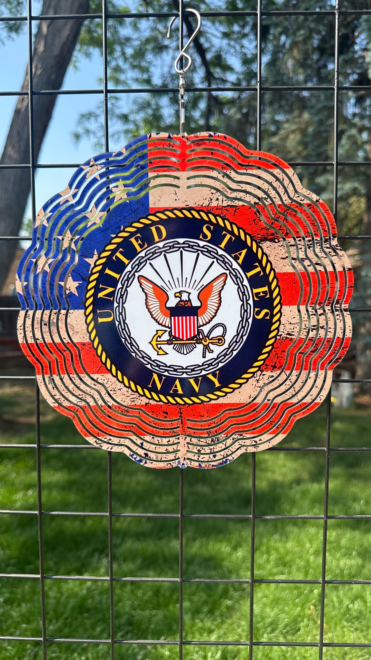 Navy 3d Wind Spinner, 10' Wind Spinner