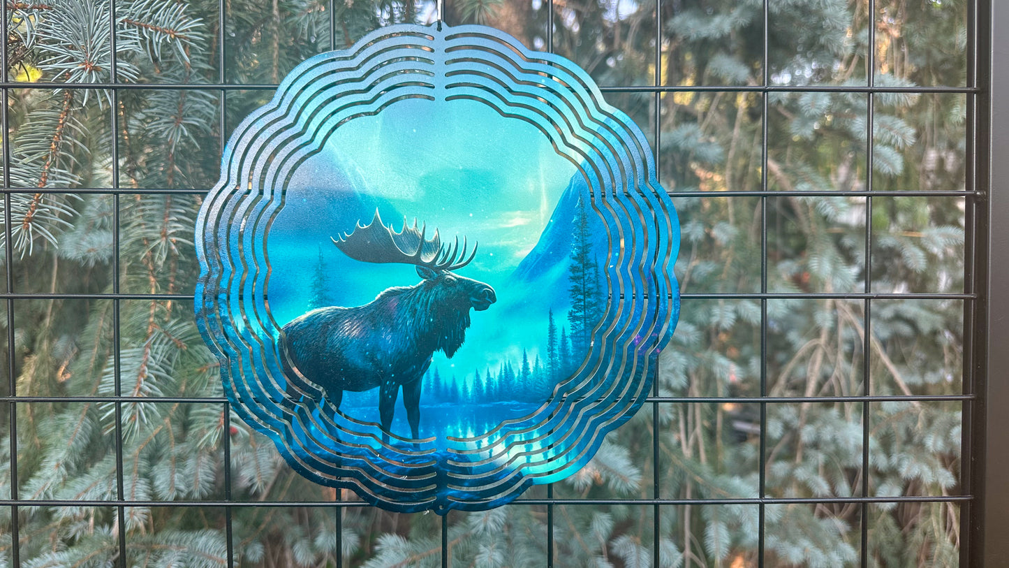 Moose 3D Wind Spinner - 10-Inch Decorative Outdoor Spinner for Gardens and Patios