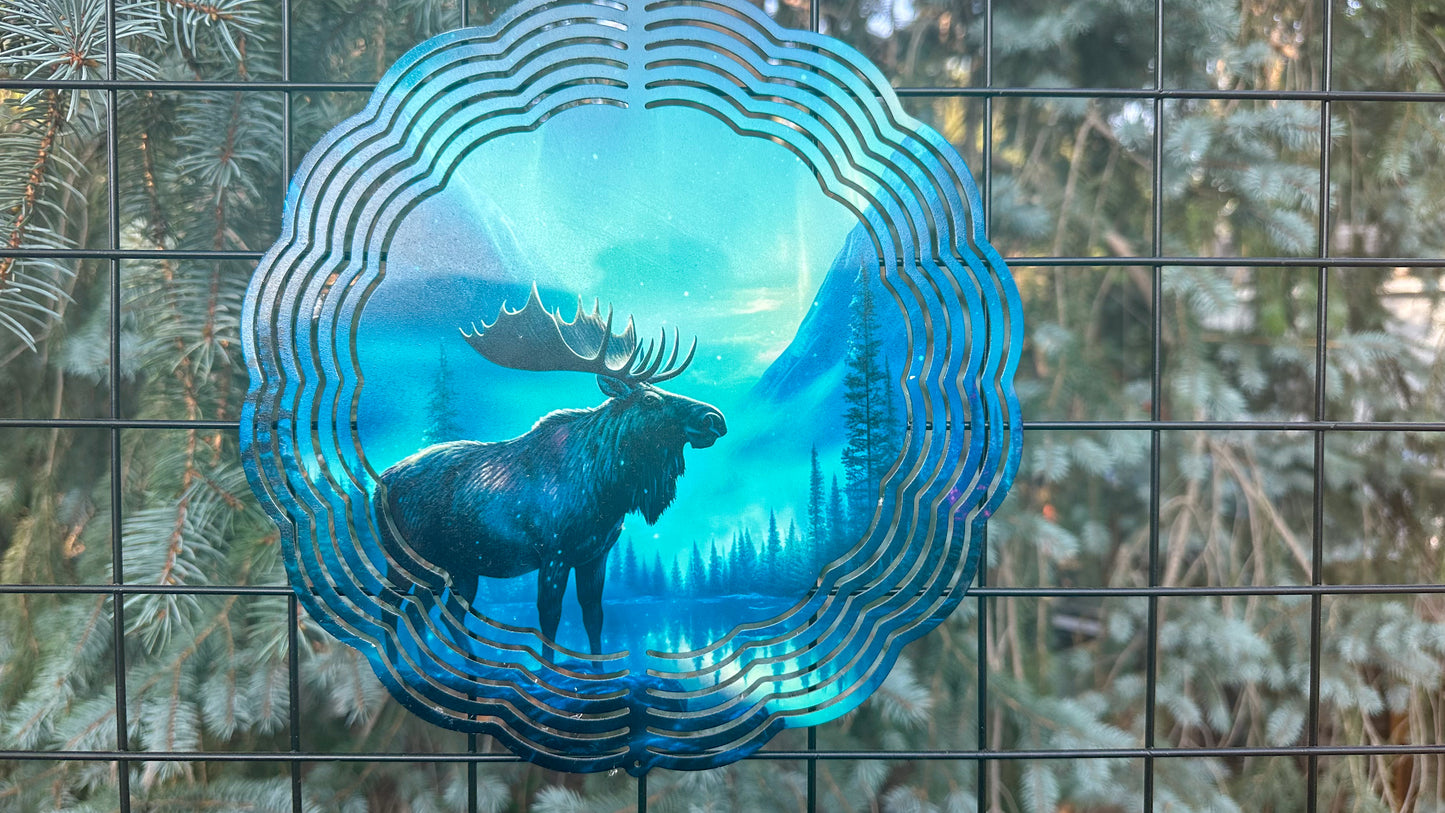 Moose 3D Wind Spinner - 10-Inch Decorative Outdoor Spinner for Gardens and Patios