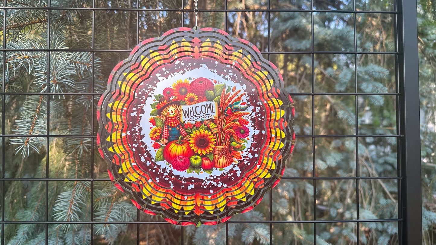 Welcome Fall Wind Spinner, Fall Theme Decor, 10' Inch Wind Spinner for Yard, Fall Lover Gift