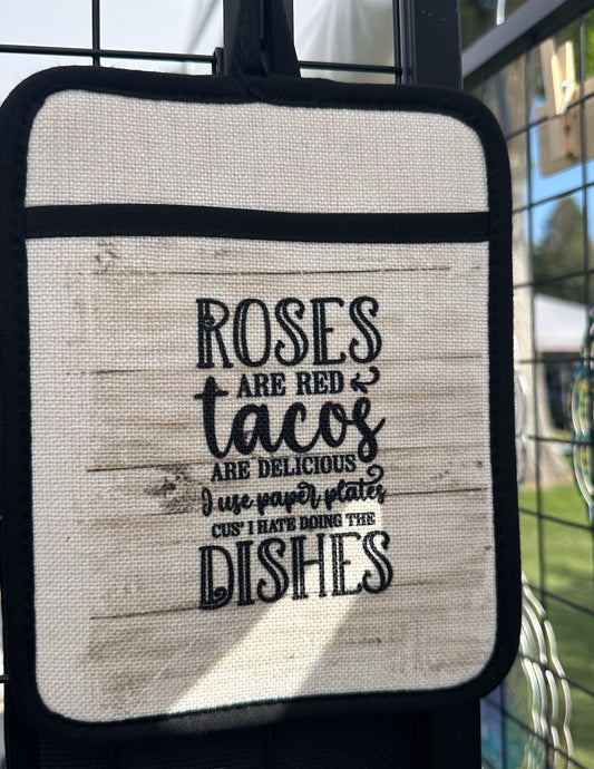 Funny Taco Saying Oven Mitt - Sarcastic Kitchen Decor for Cooking Enthusiasts