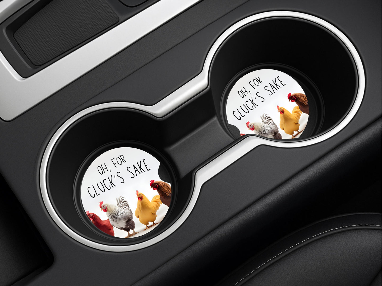 Funny Chicken Car Coaster - Absorbent Sandstone Cup Mat for Vehicles