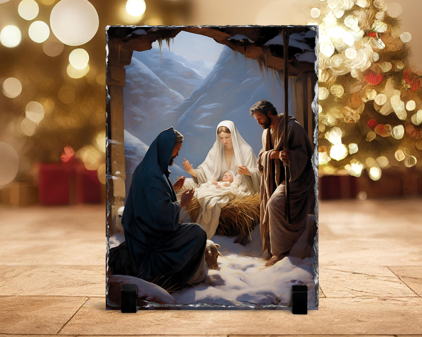 Holy Family Slate Plaque - 78x585 In Christian Nativity Scene Decor Perfect Religious Holiday Gift