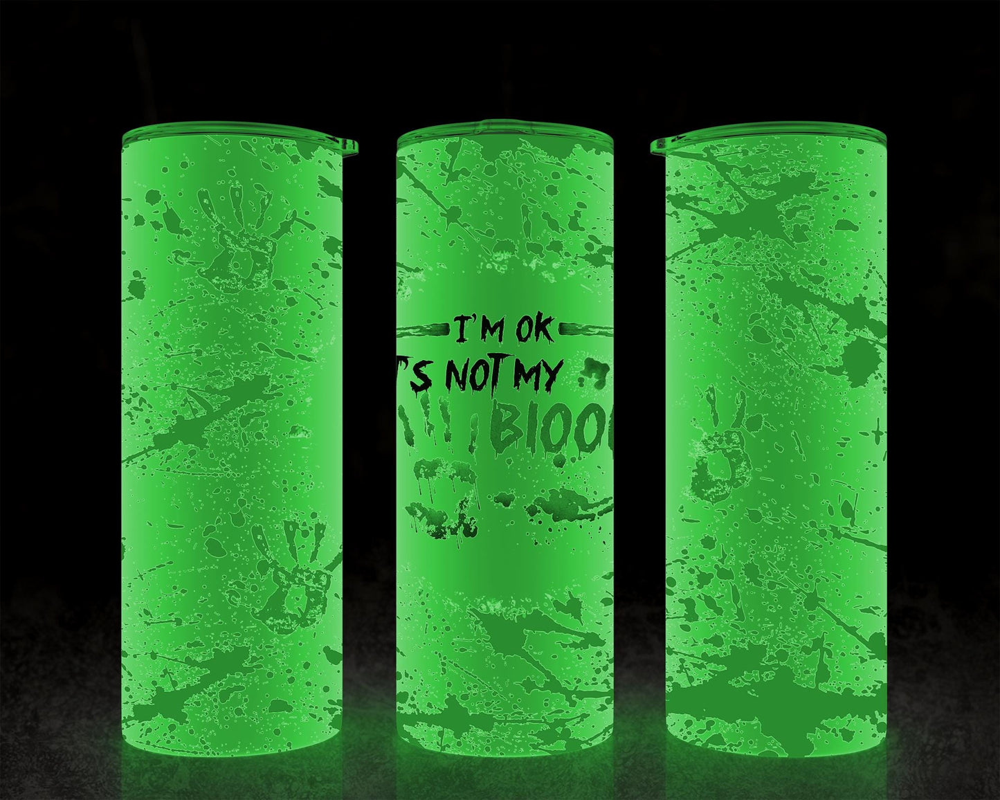 Creepy I'm Ok It's Not My Blood Tumbler, Unique Gifts for Spooky Chic