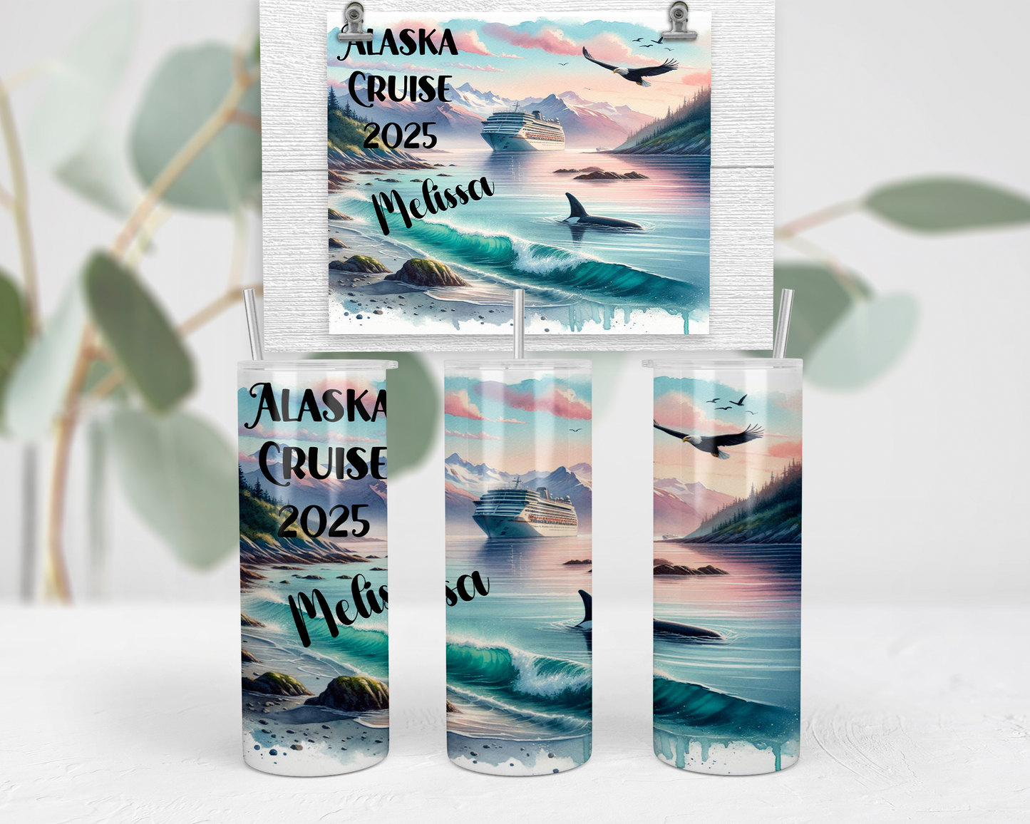 Glow In Dark Alaska Cruise Tumbler, Personalized Girls Trip Tumblers, Cruise Crew, Group Cruise Gifts, Cruise Cups, Vacation Tumblers