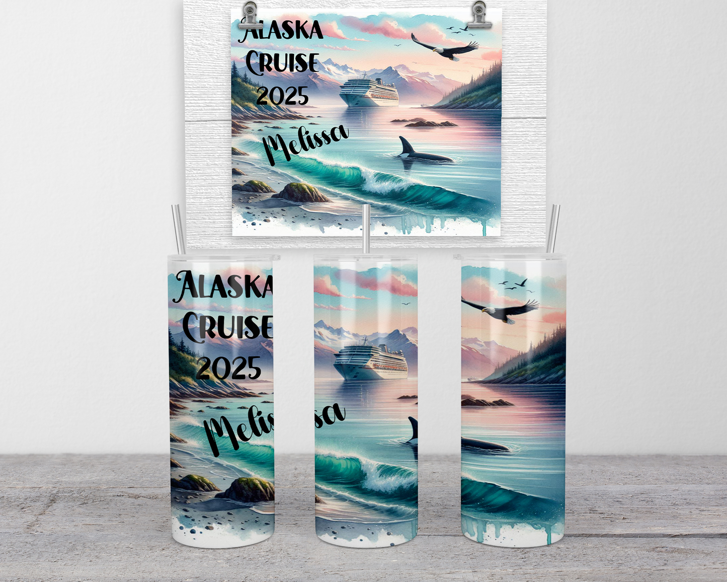 Glow In Dark Alaska Cruise Tumbler, Personalized Girls Trip Tumblers, Cruise Crew, Group Cruise Gifts, Cruise Cups, Vacation Tumblers