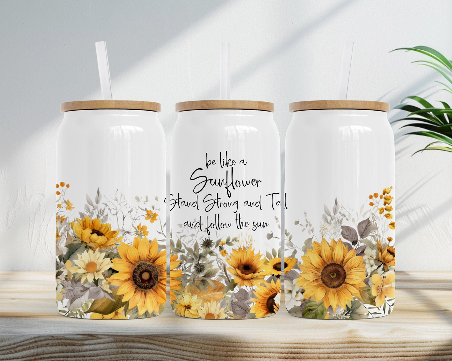 Sunflower Quote Insulated Tumbler, 16oz Stainless Steel Gift, Be Like a Sunflower Travel Cup