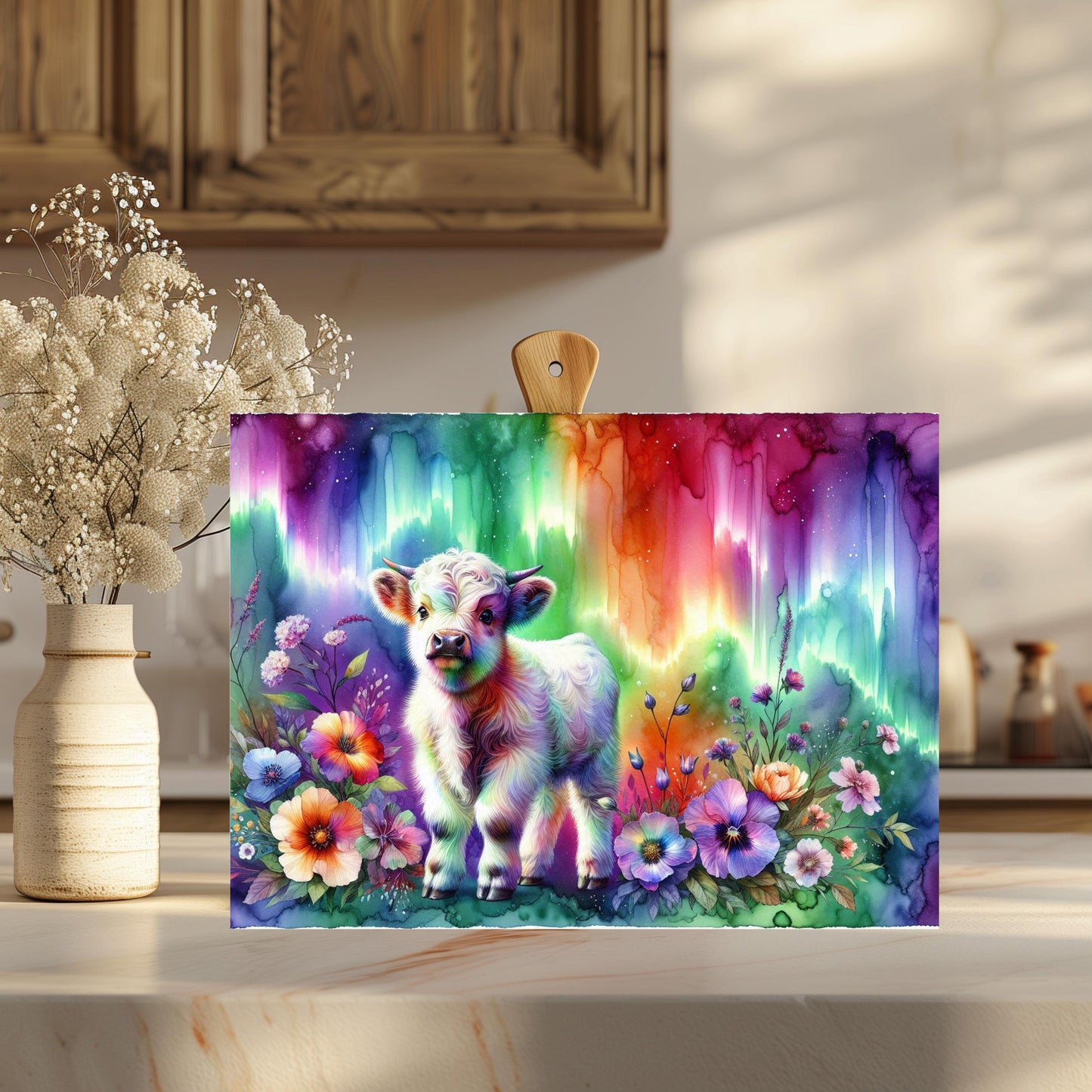 Baby Highland Cow Glass Cutting Board, Cow Lover Gift, Food Prep Board, Foodie Gift Idea