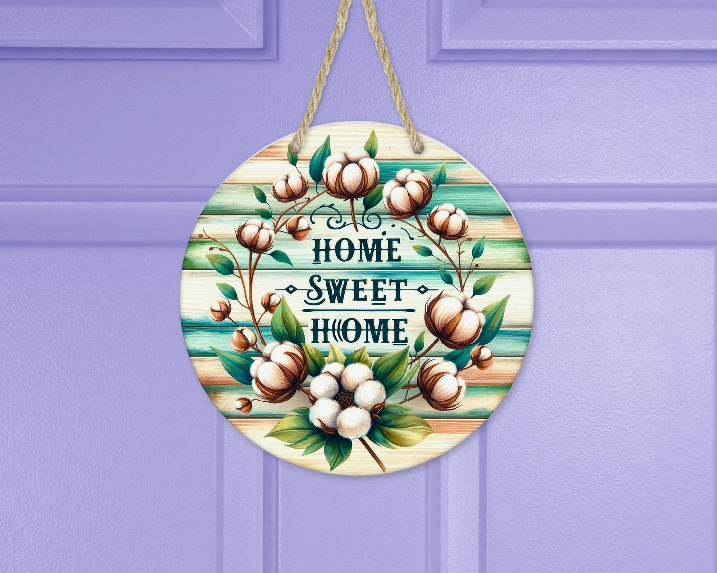 Country Cotton Door Hanger - Unique Housewarming Gift Southern Front Porch Decor