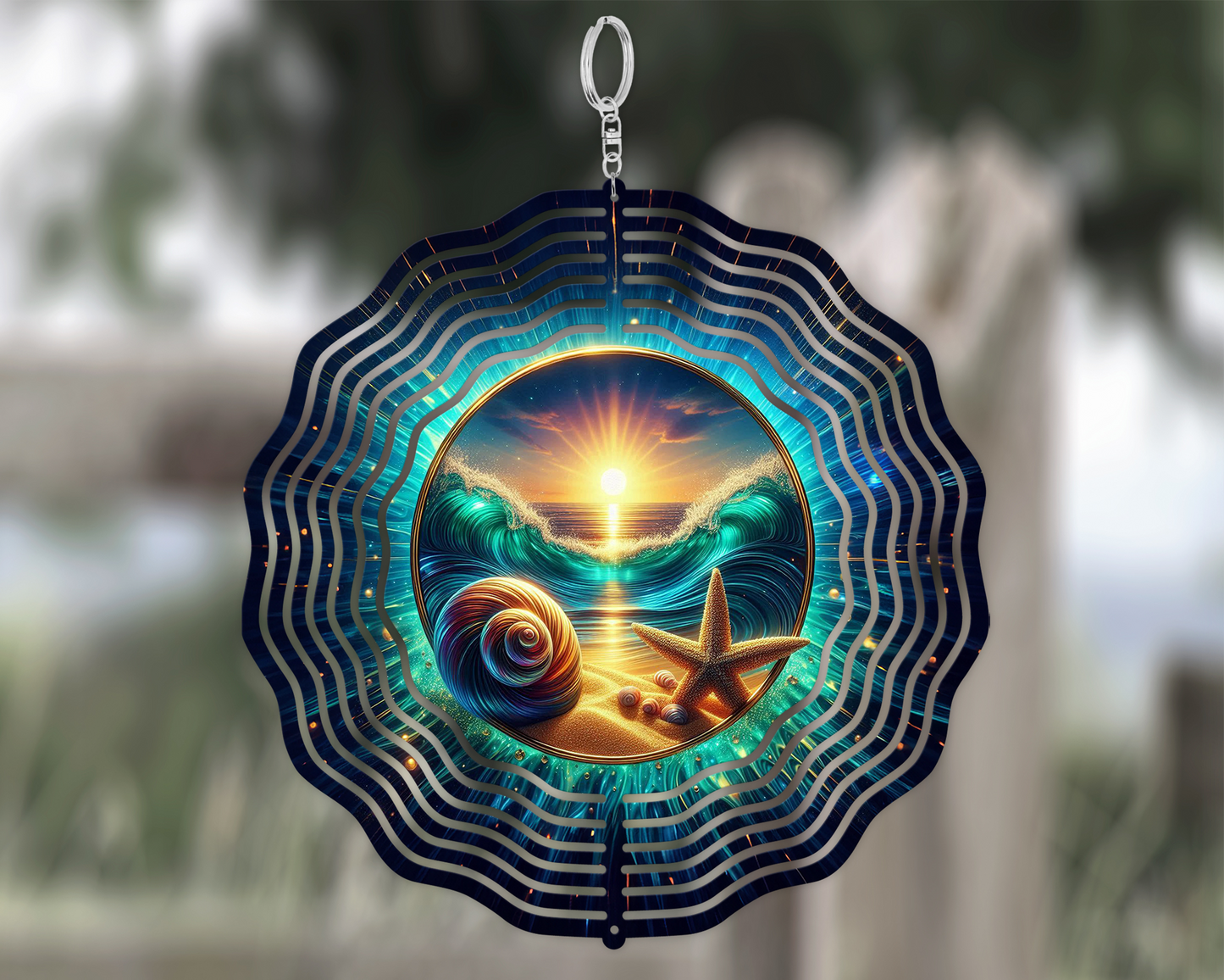 Vibrant Aluminum Beach Wind Spinner, 10 Inch Wind Spinner
