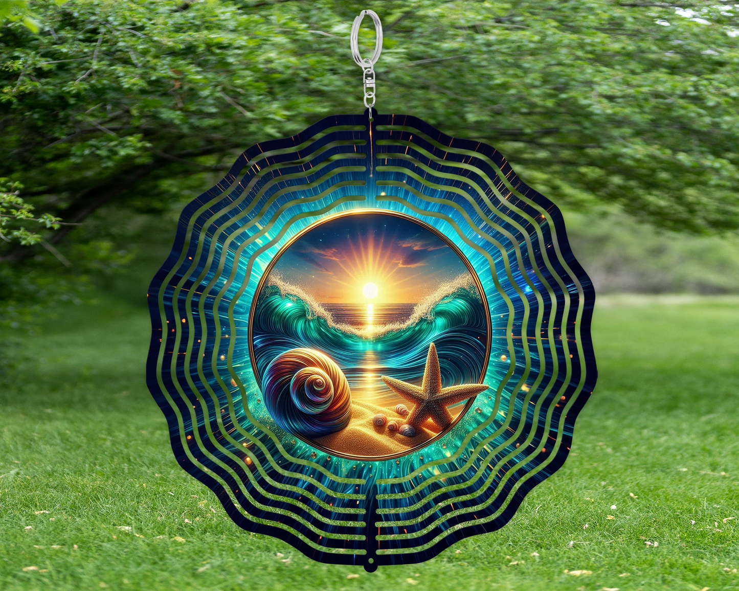 Vibrant Aluminum Beach Wind Spinner, 10 Inch Wind Spinner