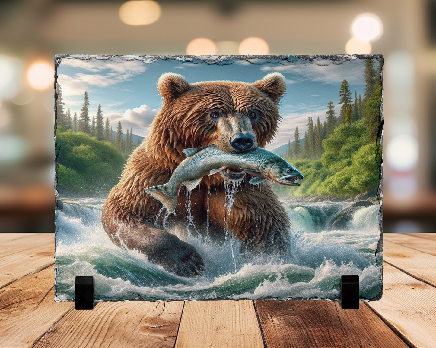 Bear Slate Picture With Display Legs, Outdoor Lover Gift