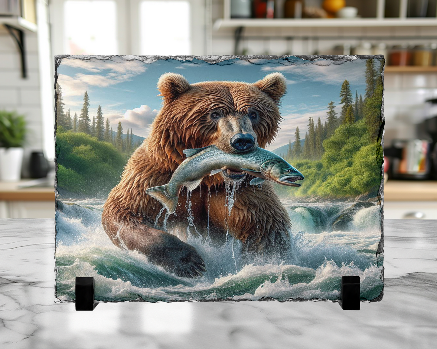 Bear Slate Picture With Display Legs, Outdoor Lover Gift
