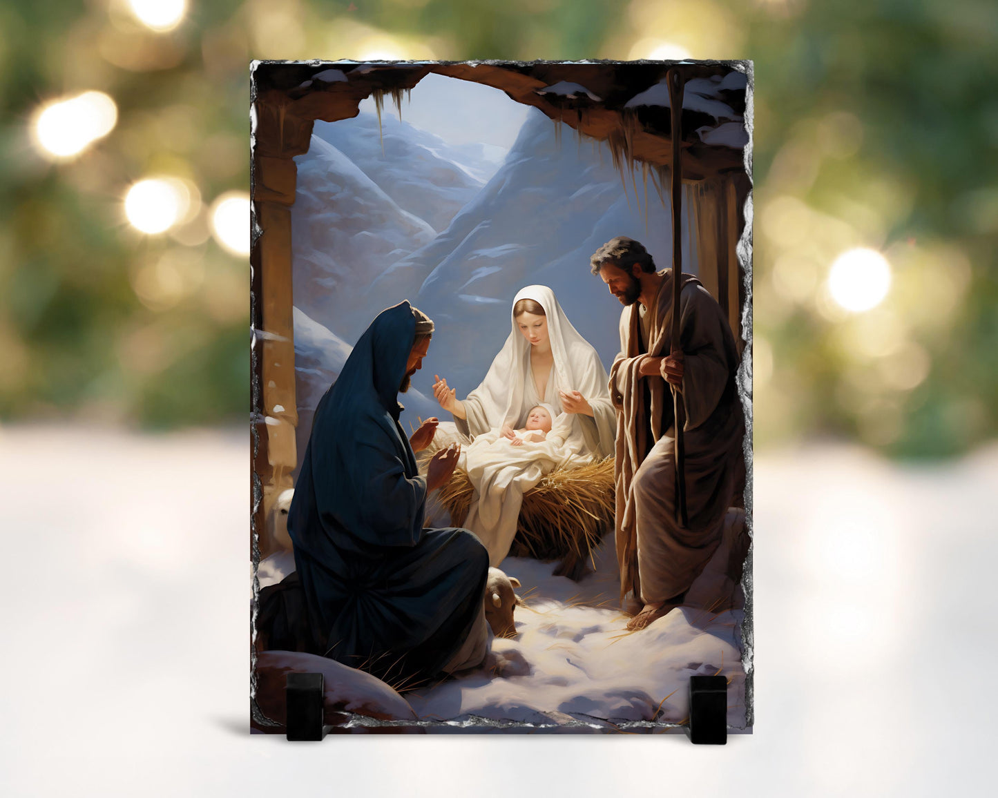 Holy Family Slate Plaque - 78x585 In Christian Nativity Scene Decor Perfect Religious Holiday Gift