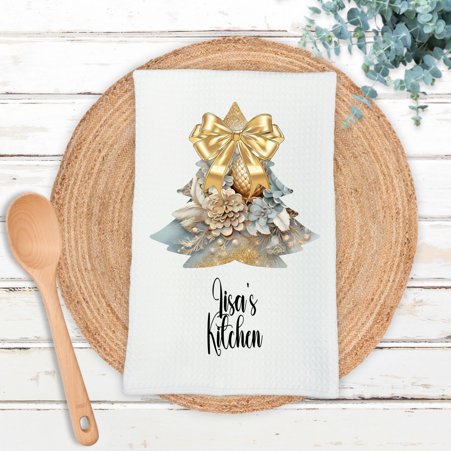 Rustic Christmas Tree Kitchen Towel for Holiday Decor and Festive Home Touches