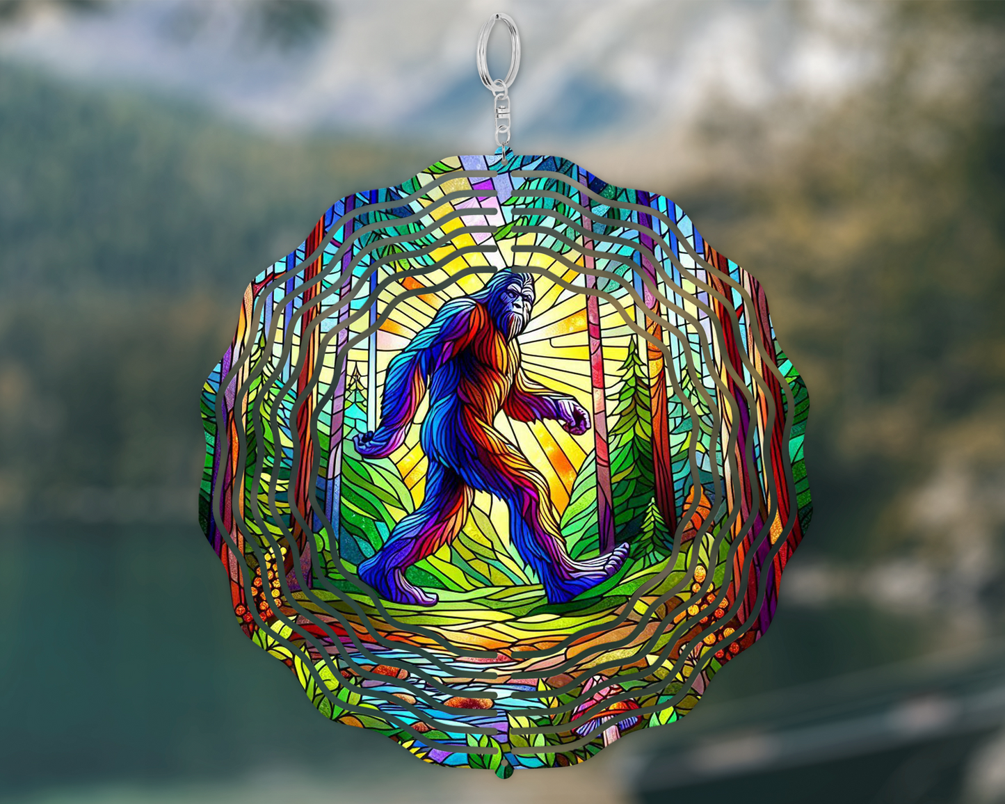 Sasquatch Wind Spinner, Big Foot Garden Decor, Unique Gifts For Big Foot Lover, Hanging Wind Spinner for Porch, Nature-Inspired Housewarming