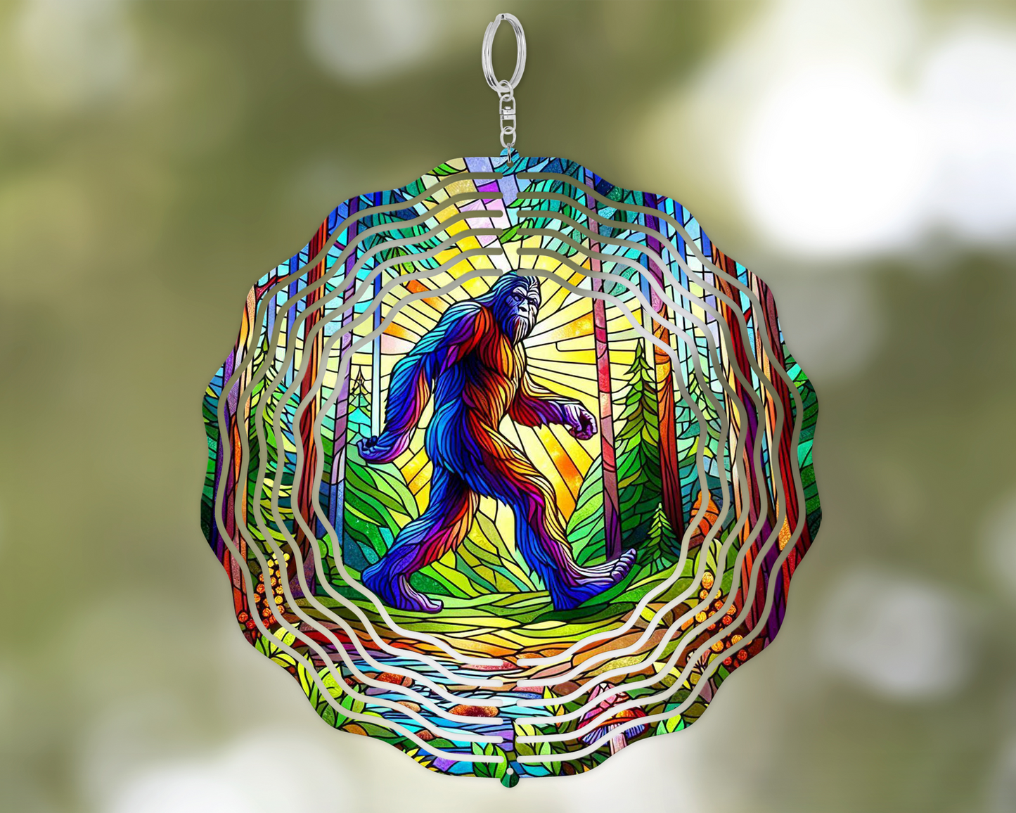 Sasquatch Wind Spinner, Big Foot Garden Decor, Unique Gifts For Big Foot Lover, Hanging Wind Spinner for Porch, Nature-Inspired Housewarming