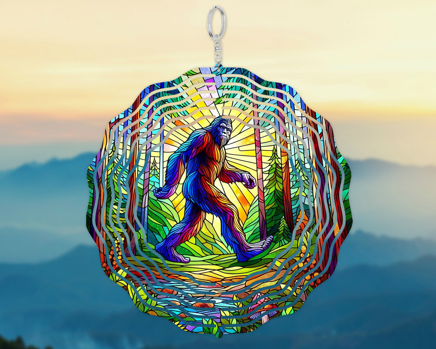 Sasquatch Wind Spinner, Big Foot Garden Decor, Unique Gifts For Big Foot Lover, Hanging Wind Spinner for Porch, Nature-Inspired Housewarming