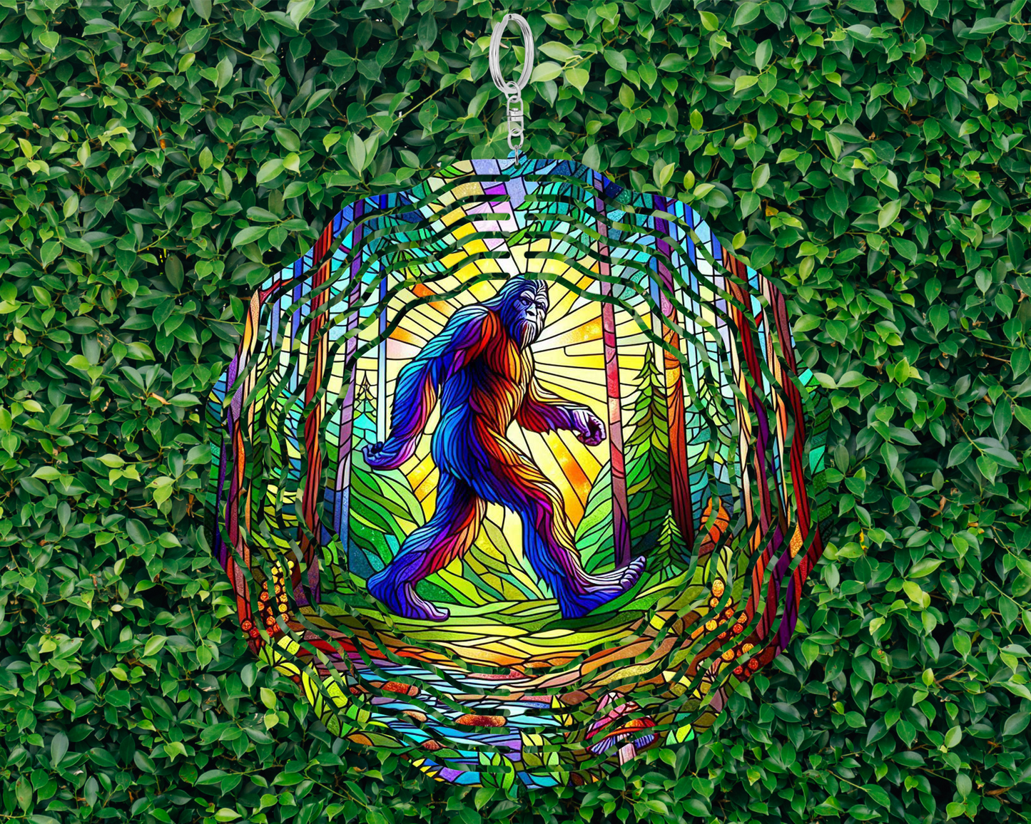 Sasquatch Wind Spinner, Big Foot Garden Decor, Unique Gifts For Big Foot Lover, Hanging Wind Spinner for Porch, Nature-Inspired Housewarming